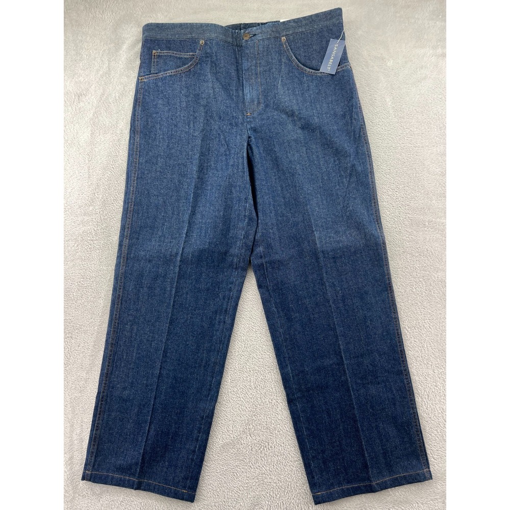 VTG Sansabelt Jeans Mens Sz 38x30 Dark Wash Regular Fit Baggy